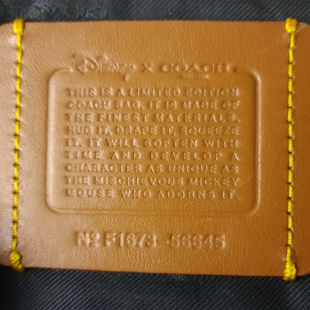 Ltd Ed DISNEY X COACH Mickey Mouse Dark Red Leather Tote Tag Shoulder Bag - Picture 16 of 16
